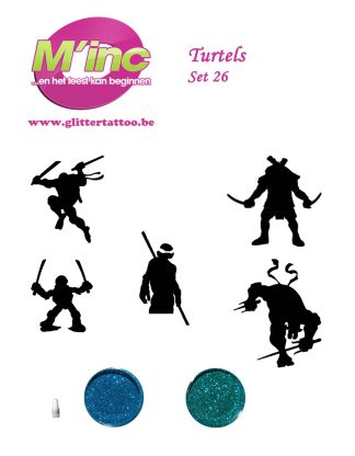 Glitter tattoo set  26 Turtels