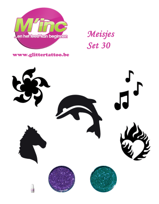 Glitter tattoo set  30 meisjes